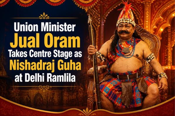 Union Minister Jual Oram Takes Centre Stage as Nishadraj Guha at Delhi Ramlila